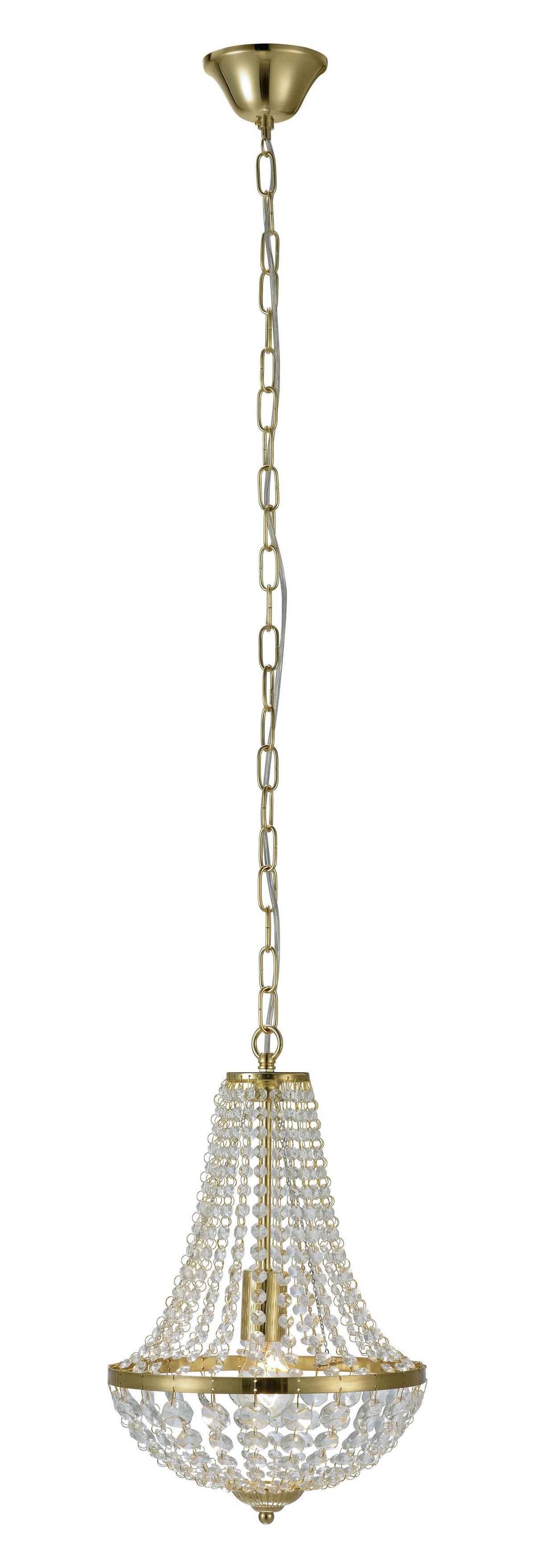 Kronleuchter Klar, Gold, 60w - Klar/Goldfarben, Basics, Glas/Metall (30/40cm) - Markslöjd