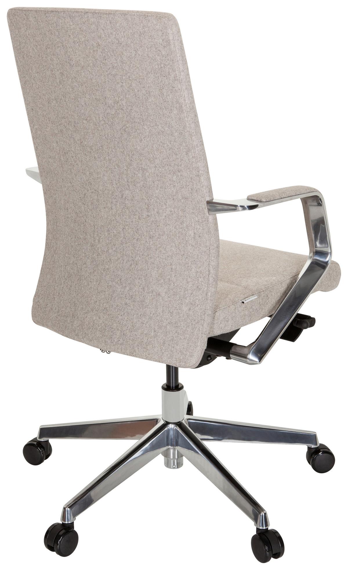 Drehstuhl Bessona Beige - Beige/Silberfarben, MODERN, Kunststoff/Textil (60/105/60cm) - MID.YOU