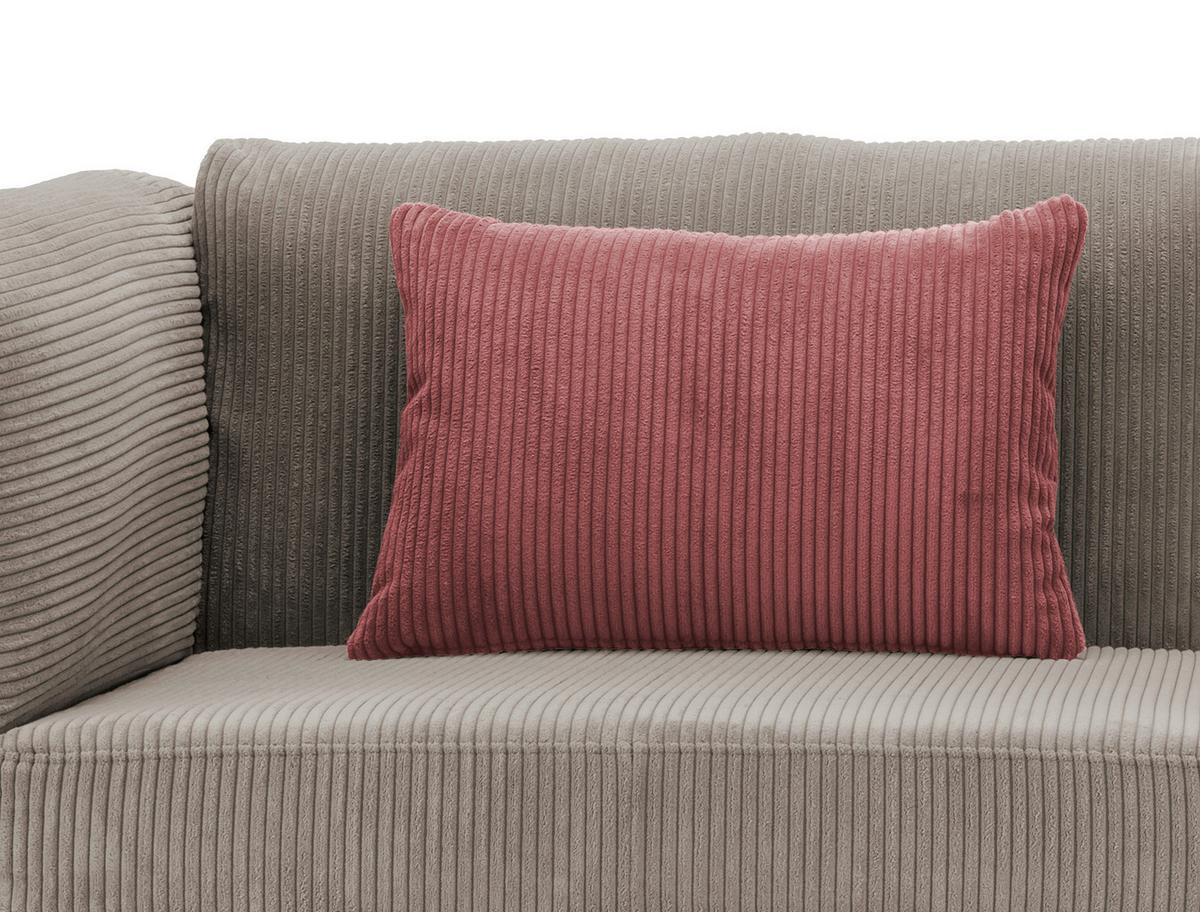 3-sitzer-sofa Roma Braun/grau Kord - Koralle/Schwarz, Design, Textil (250/82/112cm) - Livetastic