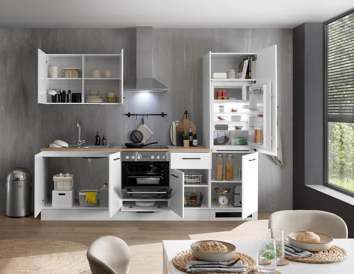 Küchenblock Tirol Weiß B: 270 cm - Eichefarben/Weiß, Basics, Holzwerkstoff (270cm) - MID.YOU