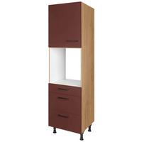 Geräteumbauschrank Easytouch - Eichefarben/Rot, MODERN, Holzwerkstoff (60/216,6/58cm) - Nobilia