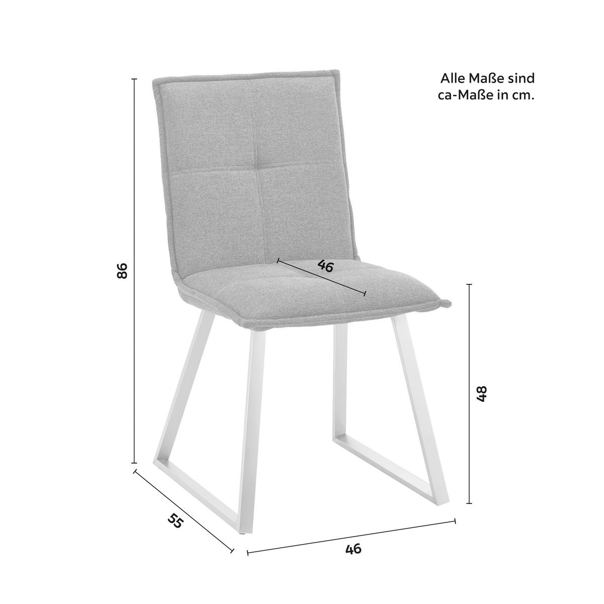 Židle Emilio tmavě šedá - tmavě šedá/barvy nerez oceli, Moderní, kov/dřevo (46/85/55cm) - Bessagi Home
