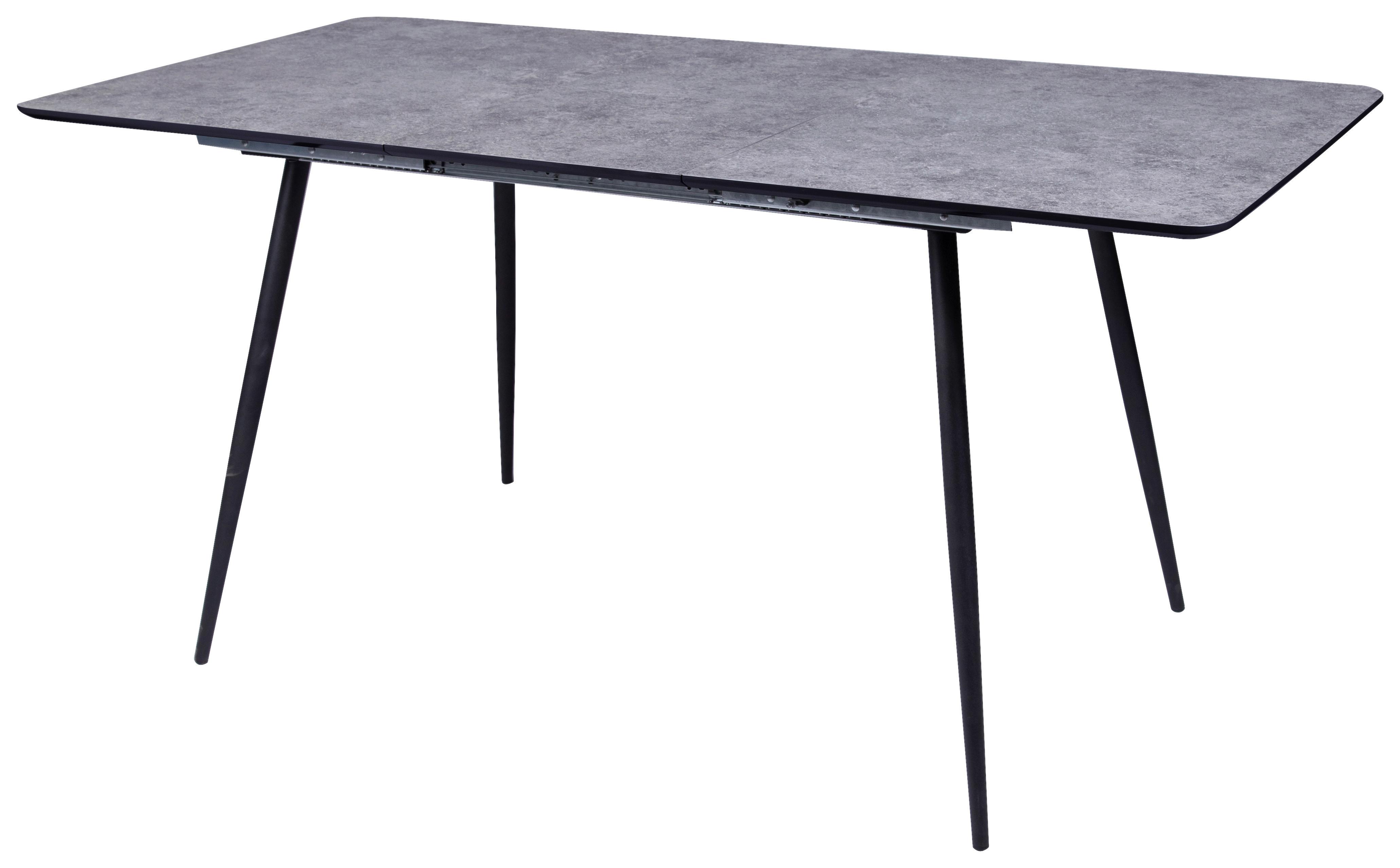 Výsuvný Stůl Verona T - šedá/černá, Konvenční, kov/kompozitní dřevo (120/76/80cm)