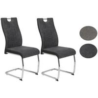 Schwingstuhl Alina S Anthrazit Gepolstert 2er-Set - Chromfarben/Anthrazit, MODERN, Textil/Metall (43/98/59cm) - MID.YOU