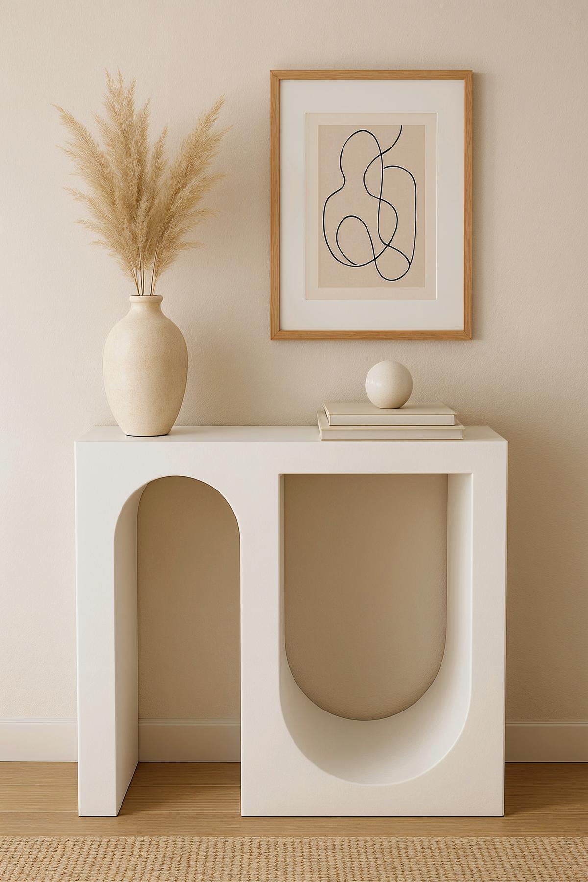 KONSOLENTISCH Weiß B: 78cm - Weiß, Design, Holzwerkstoff/Stein (78/80/33cm) - MID.YOU