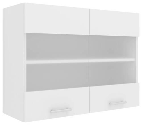 Küchenoberschrank Esilo B: 80 cm Weiß - Weiß, KONVENTIONELL, Glas/Holzwerkstoff (80/60/31cm) - MID.YOU