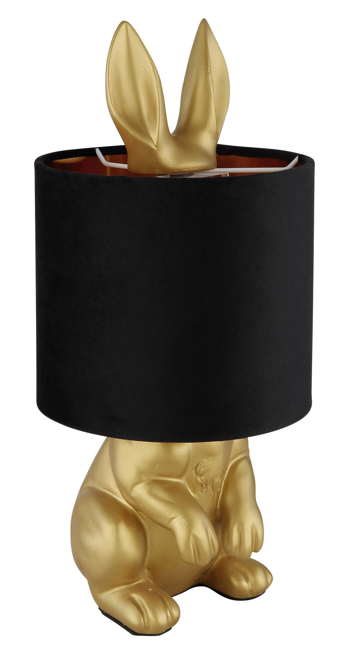 Tischleuchte 21633g Hase - Goldfarben/Schwarz, Trend, Kunststoff/Textil (18/41cm) - Globo