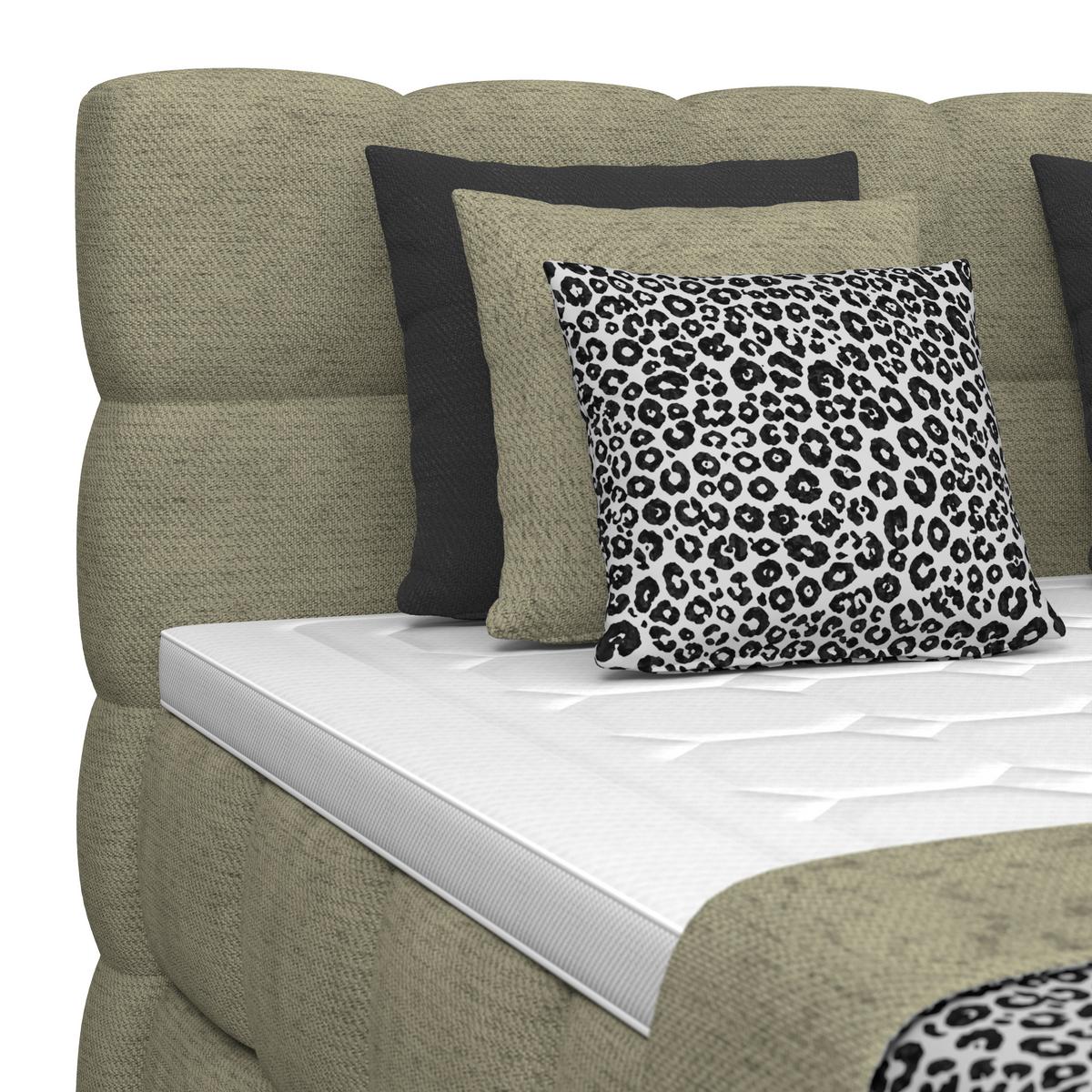 Boxspringbett Brisbane inkl. Bettkasten 160x200 - Schwarz/Grün, Trend, Holz/Holzwerkstoff (160/200cm) - Sembella
