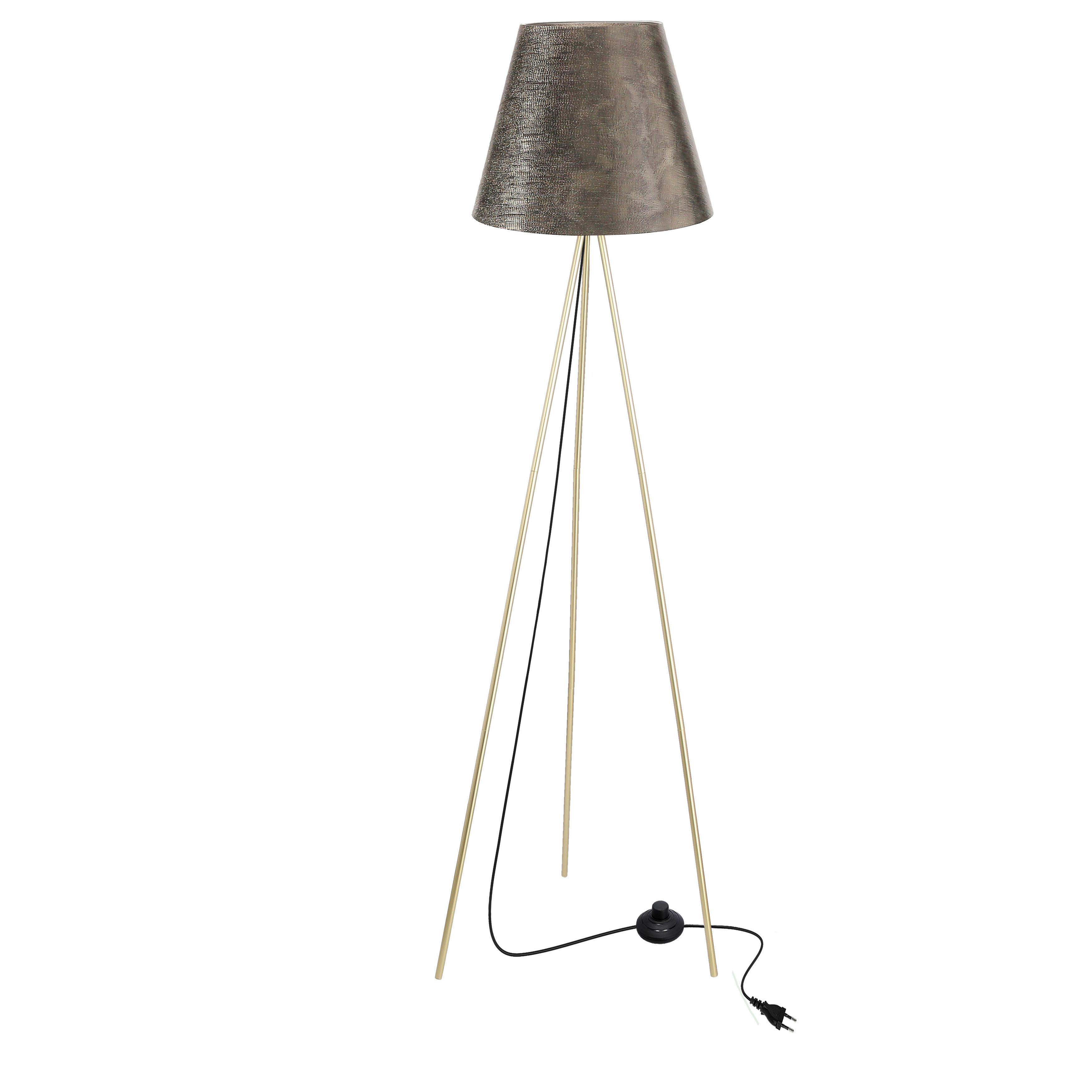 STEHLEUCHTE 51-42590 PLATINO - Goldfarben, KONVENTIONELL, Kunststoff/Metall (48/48/150cm)
