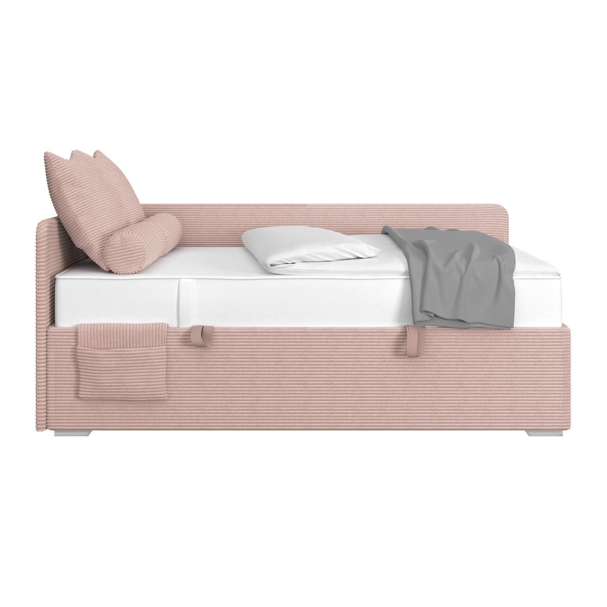 Kárpitozott Ágy Remi 120/200cm - rózsaszín, Modern, textil/fa (120/200cm)