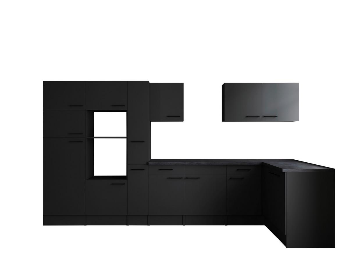 Eckküche Oliver Dunkelgrau S: 370x172cm - Dunkelgrau/Grau, Design, Holzwerkstoff (370/172cm) - Respekta