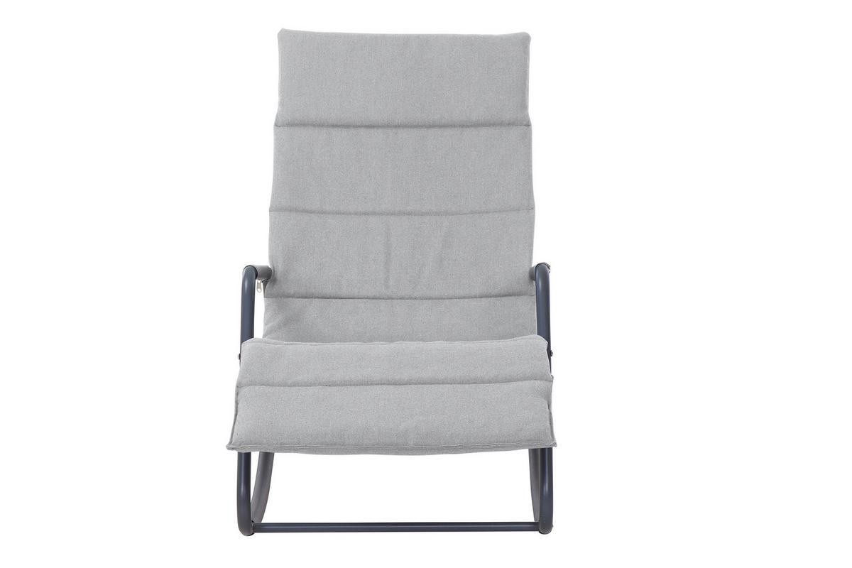 Schaukelliege Metall/Kunststoff/Textil - Grau, KONVENTIONELL, Kunststoff/Textil (57/81/143cm) - Siena Garden