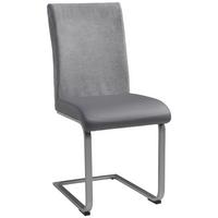 Schwingstuhl Valun 2 Lederlook Grau Gepolstert - Grau, KONVENTIONELL, Karton/Holz (45/96/52cm)