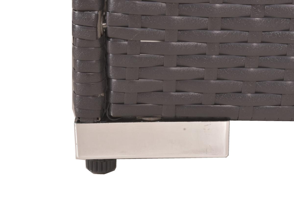 Loungegarnitur Sansibar - Silberfarben/Schwarz, Basics, Glas/Kunststoff (265/218/75cm) - Gardenson