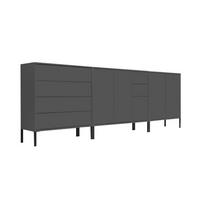 Sideboard Mailand Anthrazit B: 263,5cm - Anthrazit, MODERN, Holzwerkstoff (263,5/86/33cm) - MID.YOU
