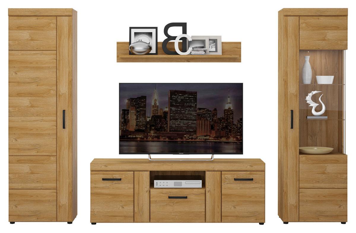 Wandregal Cortina Eichefarben Dekor B: 117,6 cm - Eichefarben, MODERN, Holzwerkstoff (117,6/19,6/21,9cm)
