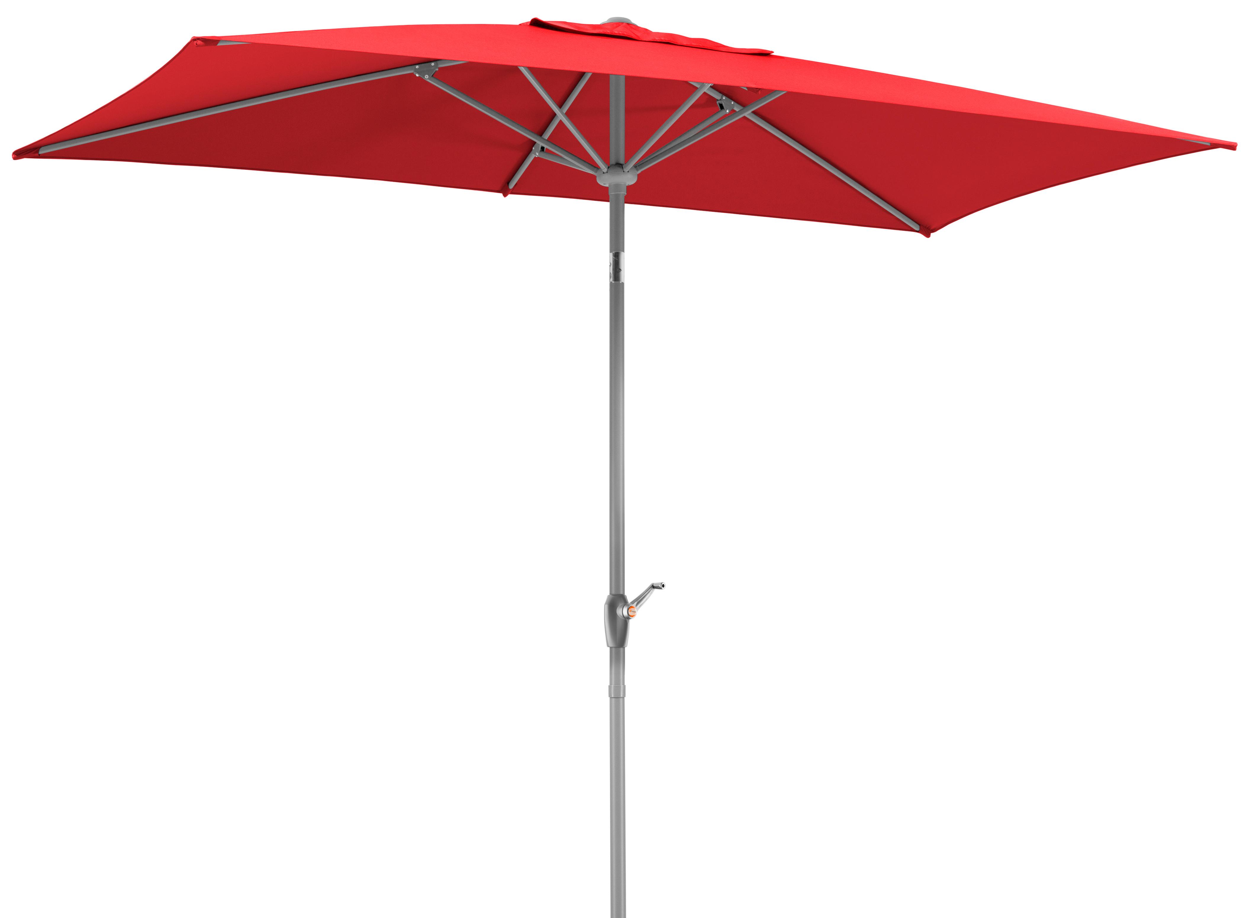 Sonnenschirm Porto BxHxT: 200x250x300 cm Rot - Rot/Silberfarben, Basics, Textil/Metall (200/250/300cm) - Schneider