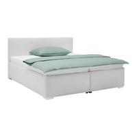 Čalúnená posteľ LESIA 160x200cm, poťah pieskový - piesková/biela, Konventionell, kompozitné drevo/textil (160/200cm)