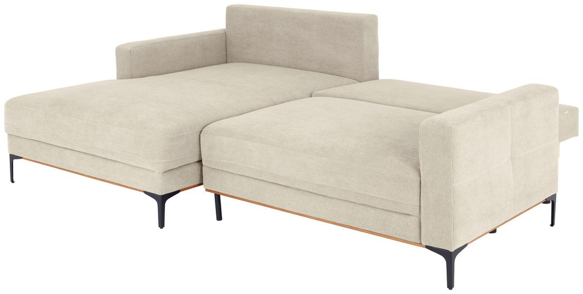 Ecksofa Bergamo - Schwarz/Sahara, MODERN, Textil (162/238cm) - Ondega