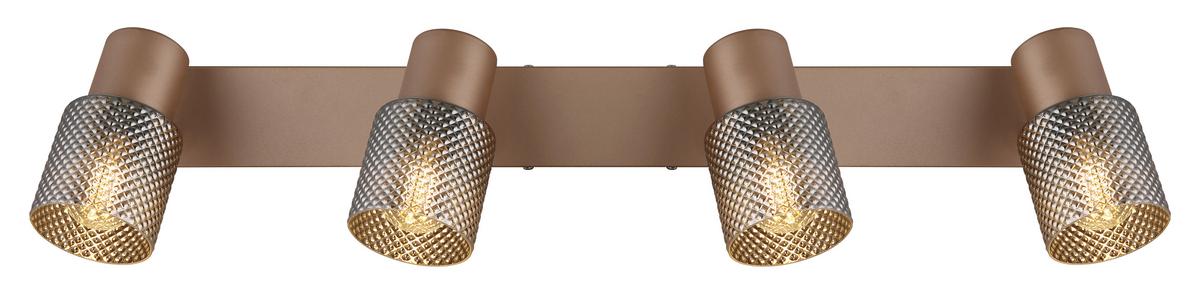 Spotlámpa Bihanan - króm/barna, Modern, Üveg/fém (56/12/12,5cm) - James Wood