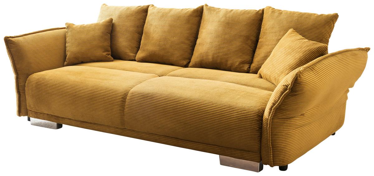 Bigsofa Pera, Goldfarben B: 242 cm - Chromfarben/Goldfarben, MODERN, Textil (242/71/90/131cm) - Livetastic