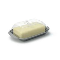 Butterdose Transparent/Edelstahl - Edelstahlfarben/Transparent, Basics, Kunststoff/Metall (17,9/5,5/11,2cm)