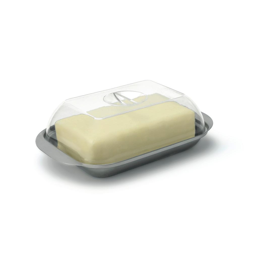 Butterdose Transparent/Edelstahl