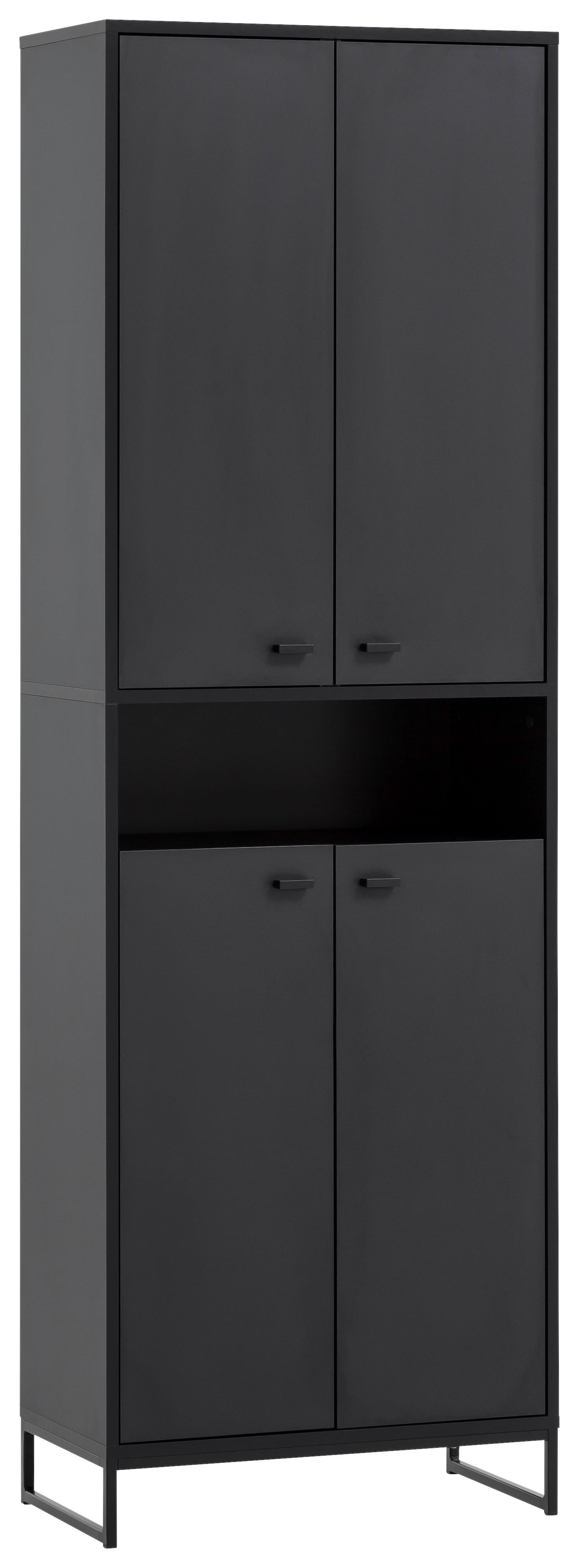 Schuhschrank Janne Schwarz B: 60,2 cm - Schwarz/Grün, LIFESTYLE, Holzwerkstoff (60,2/185,5/33,1cm) - MID.YOU