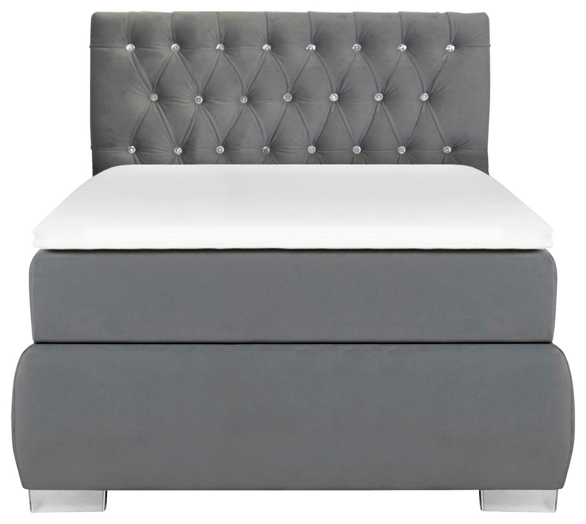 Boxspringbett Rumba inkl. Matratze 90x200 - Platinfarben, Basics, Textil (90/200cm) - Livetastic