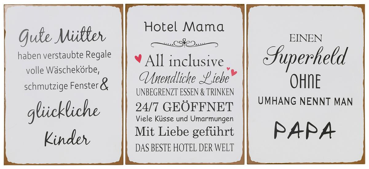 Metallbild Familie Mit Spruch, 30x40 Cm - Walnussfarben/Weiß, Metall (30/40cm)