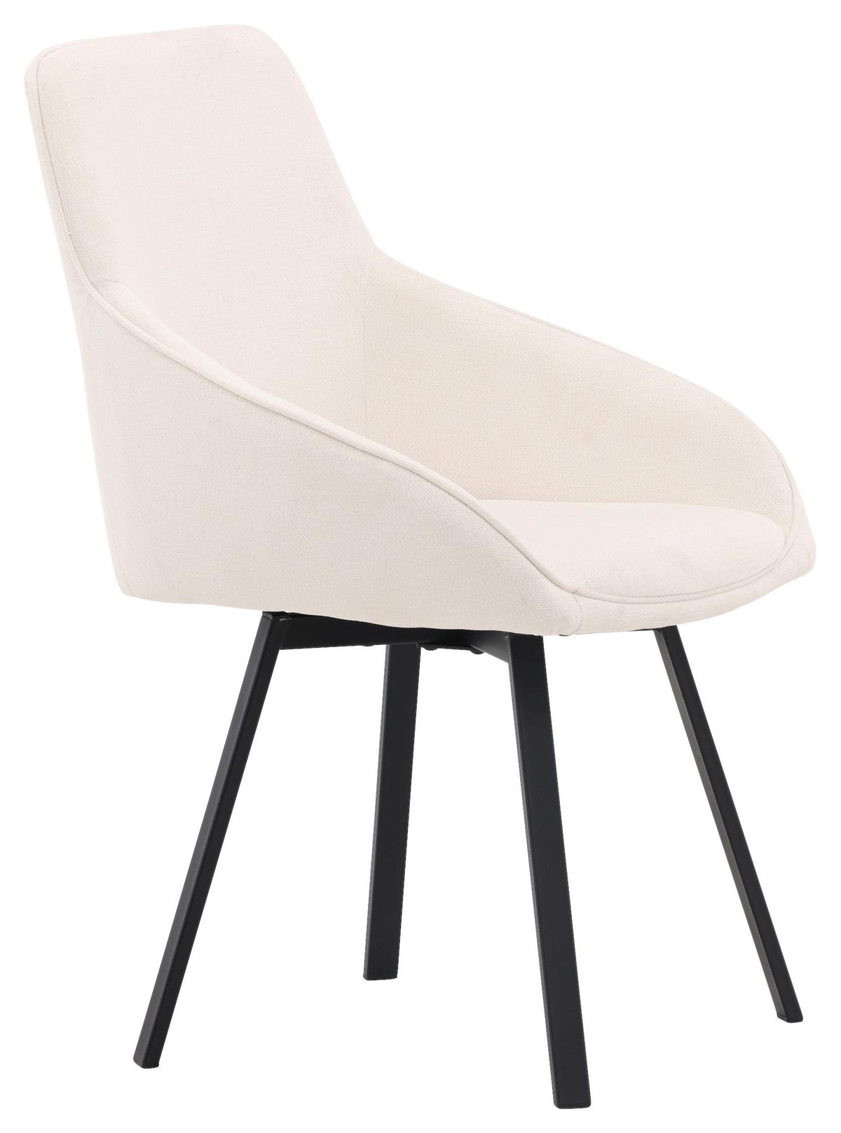 Stuhl-set Rosie Schwarz/beige B: 55 Cm - Beige/Schwarz, Design, Textil/Metall (55/88/60cm) - Livetastic