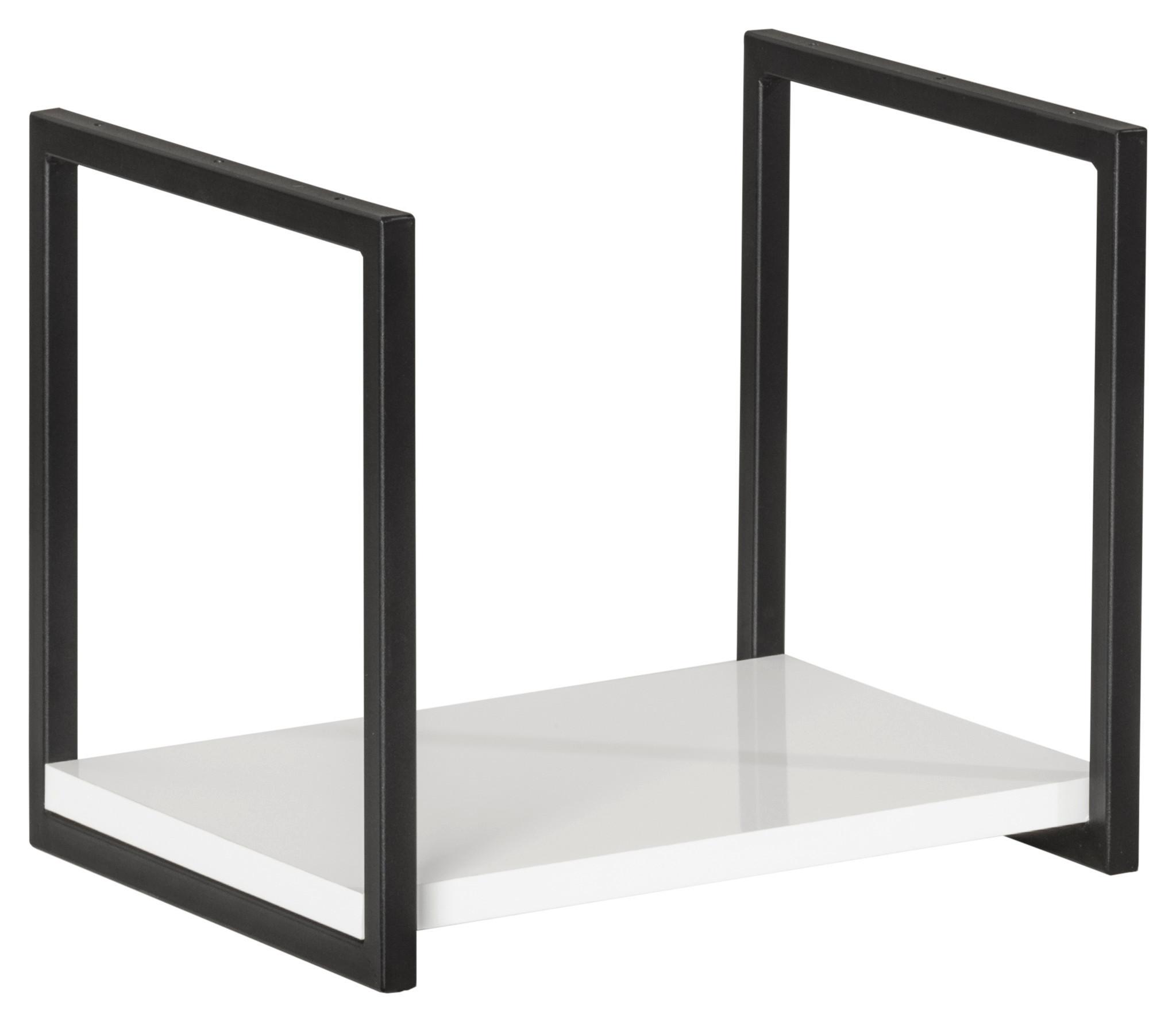 Badezimmerregal Hängend Weiss/Schwarz 33x28 cm Newyork - Schwarz/Weiß, MODERN, Holzwerkstoff/Metall (33/28/28cm) - MID.YOU