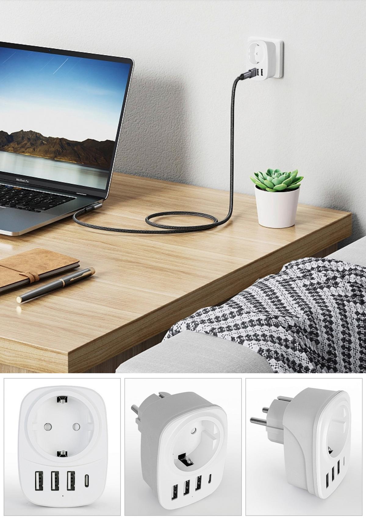 ROZBOČOVACÍ ADAPTÉR DO ZÁSUVK ALRO - biela, Konventionell, kov/plast (8/6/8cm) - Mömax