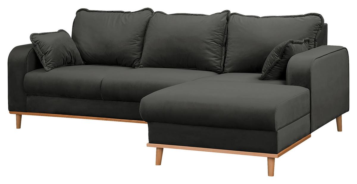 Ecksofa Beata Dunkelgrau S: 230x150 cm - Wengefarben/Dunkelgrau, Design, Textil (230/150cm) - Livetastic