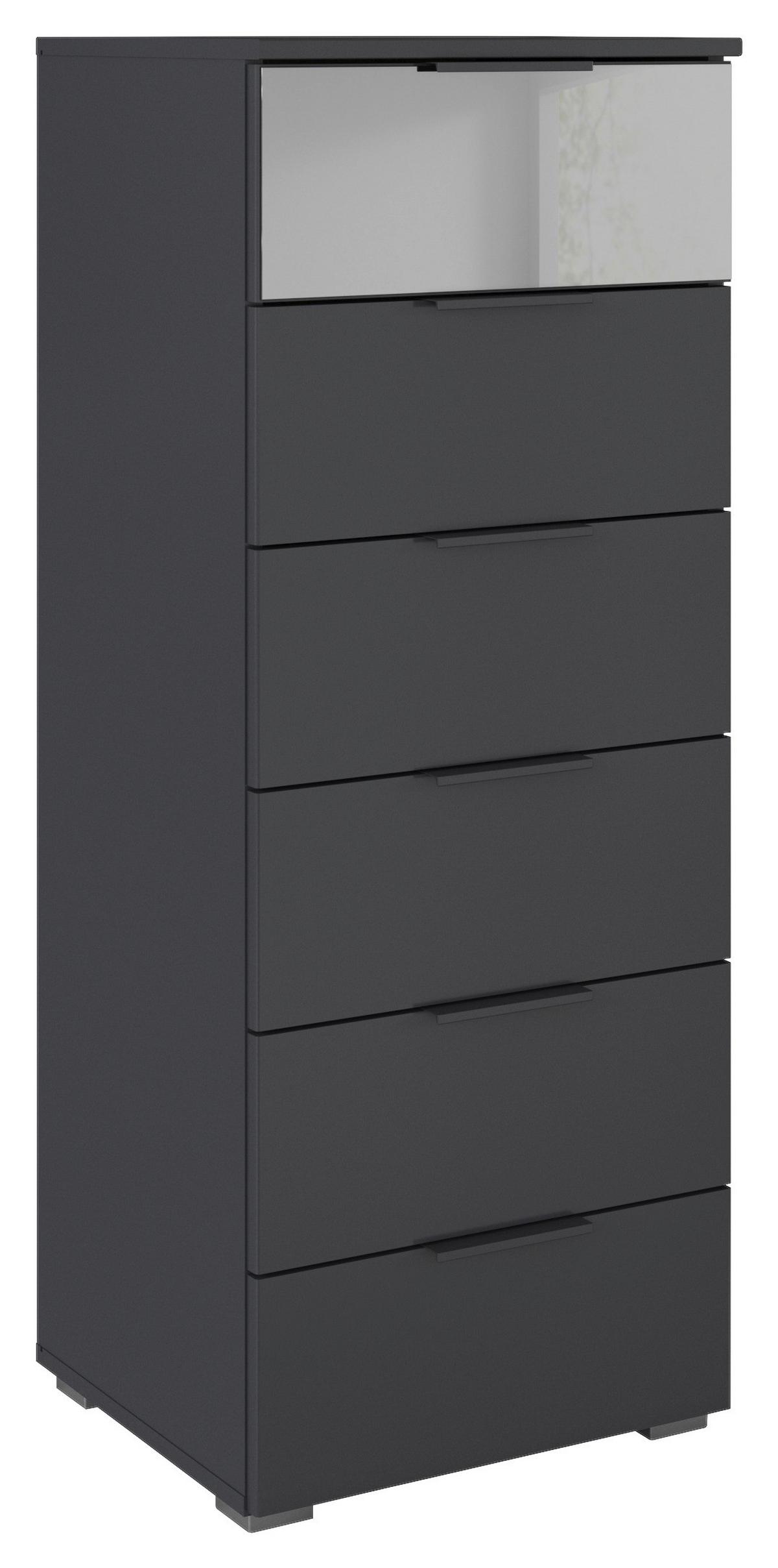 Kommode Skyla Grau, Grauspiegel B: 47 cm - Alufarben, MODERN, Glas/Holzwerkstoff (47/119/42cm) - Rauch Möbel