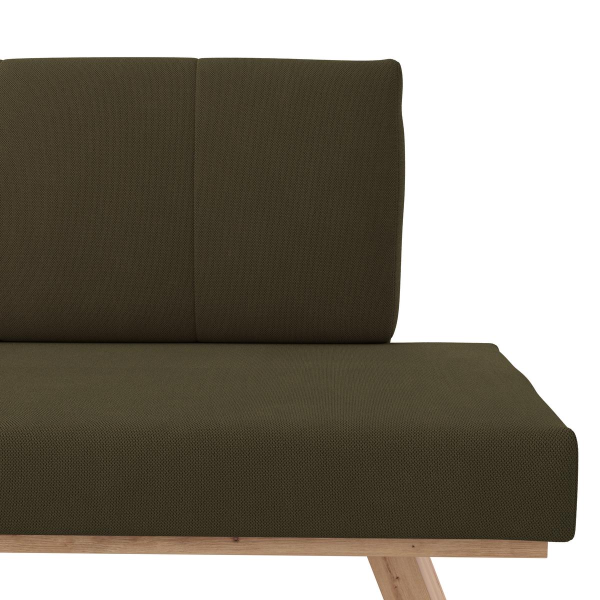 Eckbank Emma Ii Webstoff Moosgrün, B: 150 Cm - Eichefarben/Grün, KONVENTIONELL, Holzwerkstoff/Textil (150/185cm)