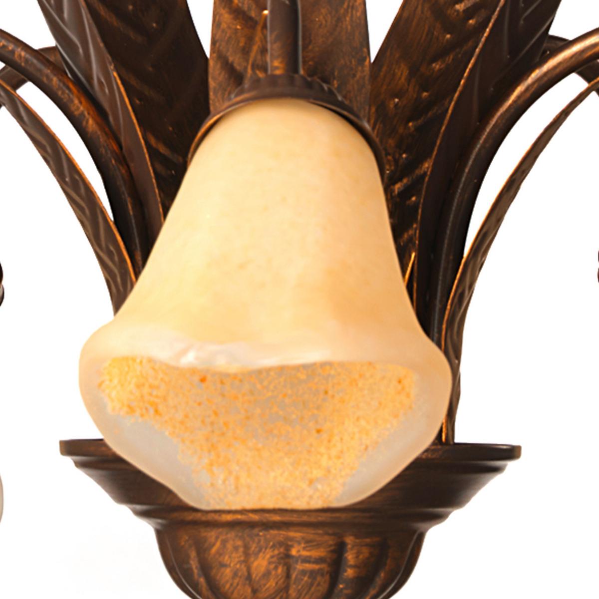 Kronleuchter 4230/5 5xe14 Bronze, Metall - Bronzefarben, KONVENTIONELL, Glas/Metall (75/75/100cm)