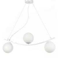 Hängeleuchte Weiß L: 73 cm 6w - Weiß, Design, Kunststoff/Metall (73/15/90cm)