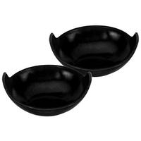 Schüsselset Steinzeug Schwarz 2--Teilig. BxH: 17x15,5 cm - Schwarz, Design, Keramik (17/15,5cm) - Creatable