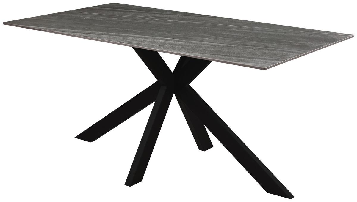 Jídelní stůl JONAS 160x90 - šedá/černá, Moderní, kov/keramika (160/90/76cm) - Mömax