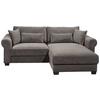 Ecksofa Mit Schlaffunktion Angelina Mokka Kord - Schwarz/Mokka, Basics, Textil (255/92/185cm) - MID.YOU