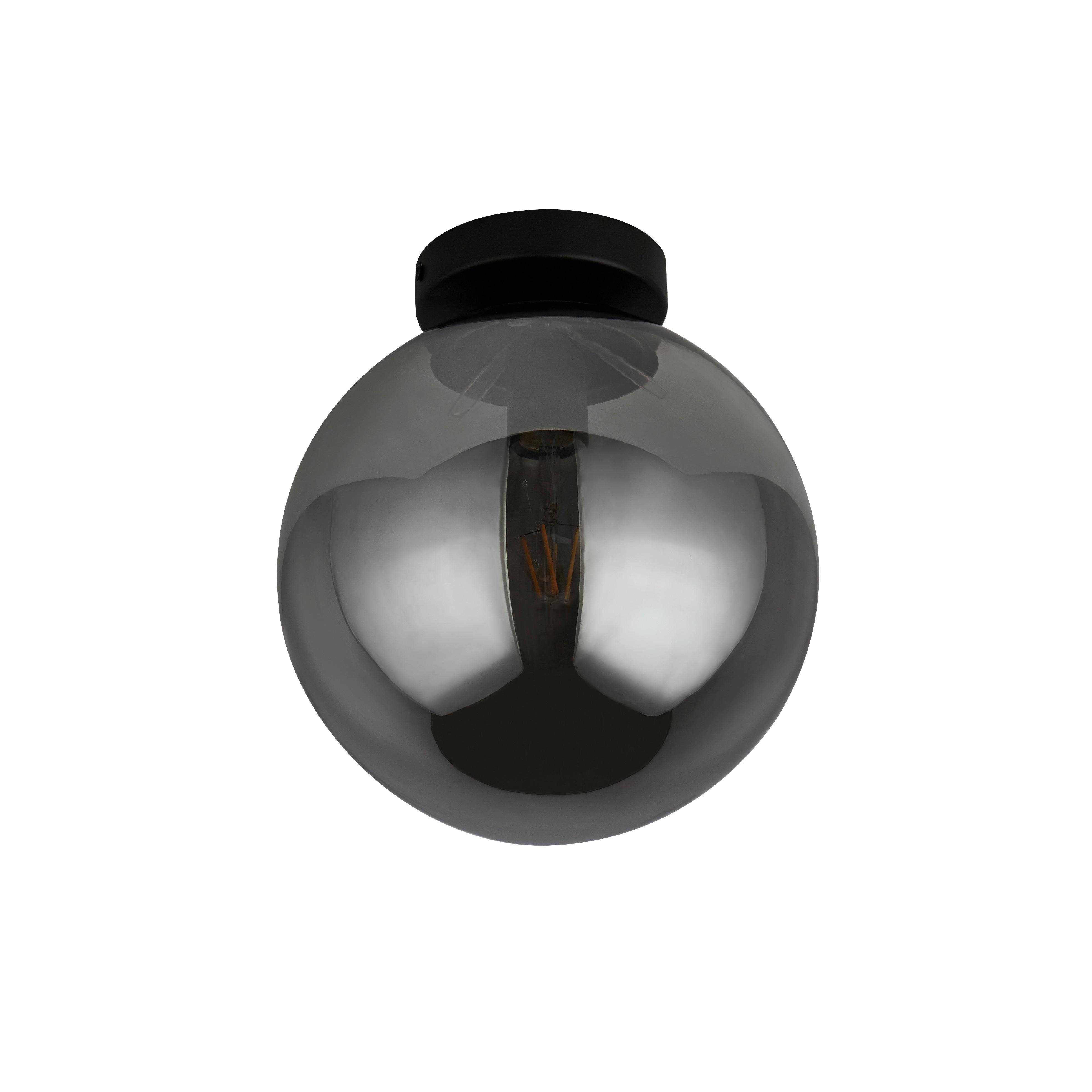 Deckenleuchte 1032-1sm - Schwarz, Design, Glas/Metall (25/28/25cm)