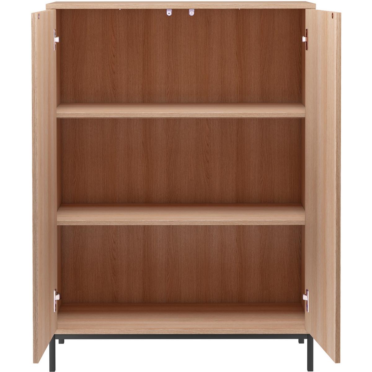 Highboard Celine Naturfarben B: 80cm - Schwarz/Naturfarben, Design, Holzwerkstoff/Metall (80/110/35cm) - MID.YOU