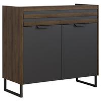 Kommode Barea Dunkelgrau Eiche Dekor - Eiche dunkel/Dunkelgrau, MODERN, Holzwerkstoff (96/87/41cm) - Rauch Möbel