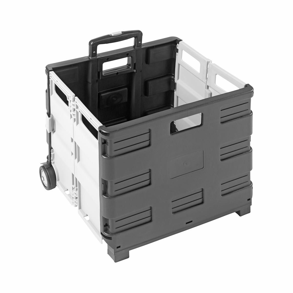 Klappbox-Trolley Chrisi Kunststoff 45,5x98x38 cm - Schwarz/Grau, KONVENTIONELL, Kunststoff/Metall (45,5/98/38cm) - Homezone