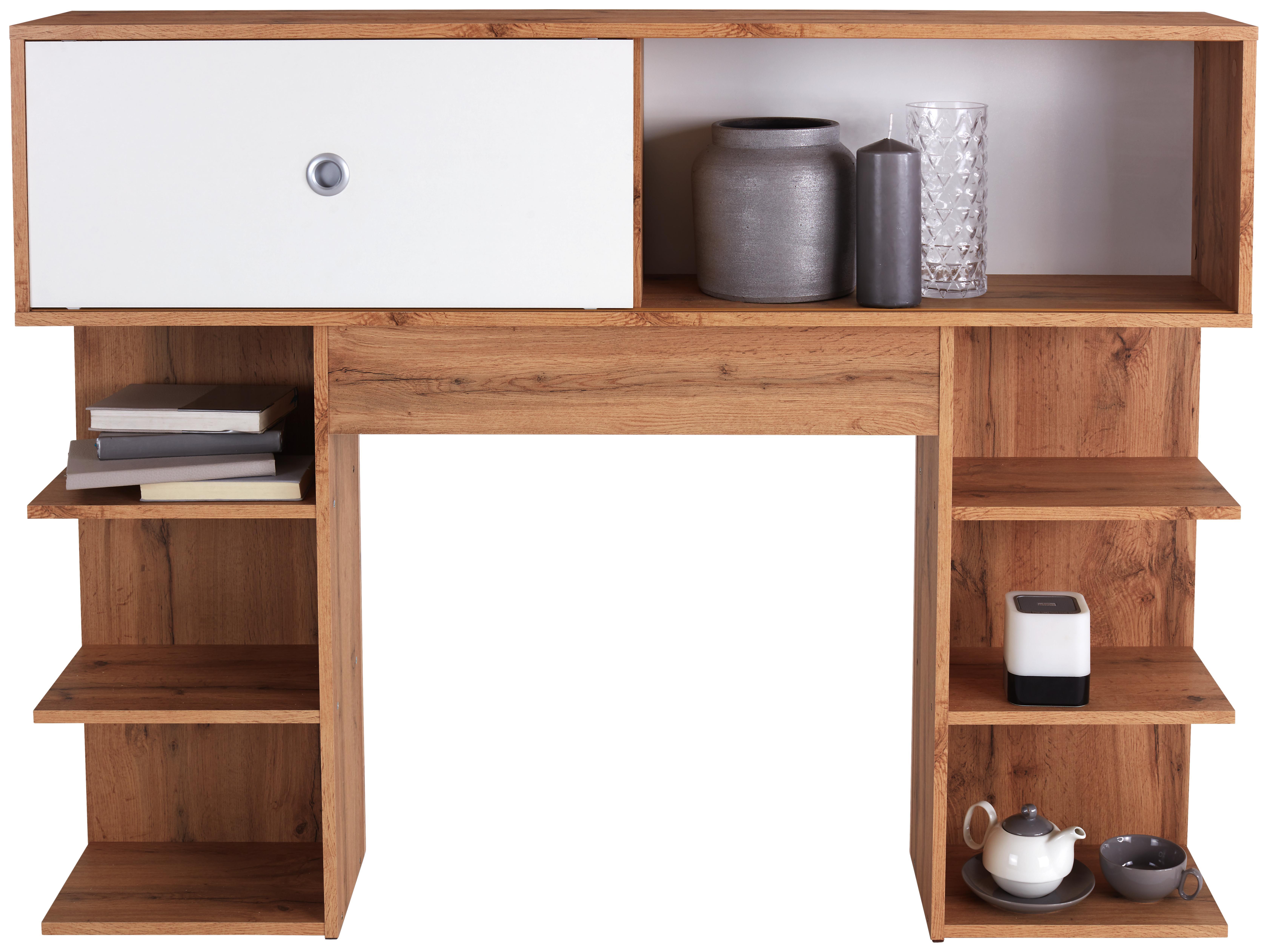 Bettüberbau Azurro 140 - Eichefarben/Hellgrau, KONVENTIONELL, Holzwerkstoff (145/111/27cm)