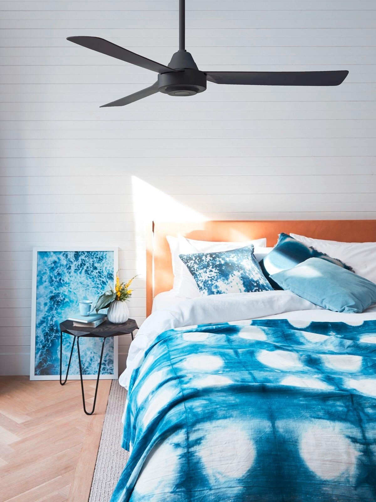 Deckenventilator Bayside Calypso Schwarz 3-Flügel - Schwarz, Design, Kunststoff (122/31cm) - P & B