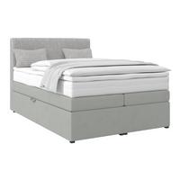 Boxspringbett mit Topper & Bettkasten 140x200 Rossa - Silberfarben/Schwarz, MODERN, Holzwerkstoff/Textil (140/200cm)