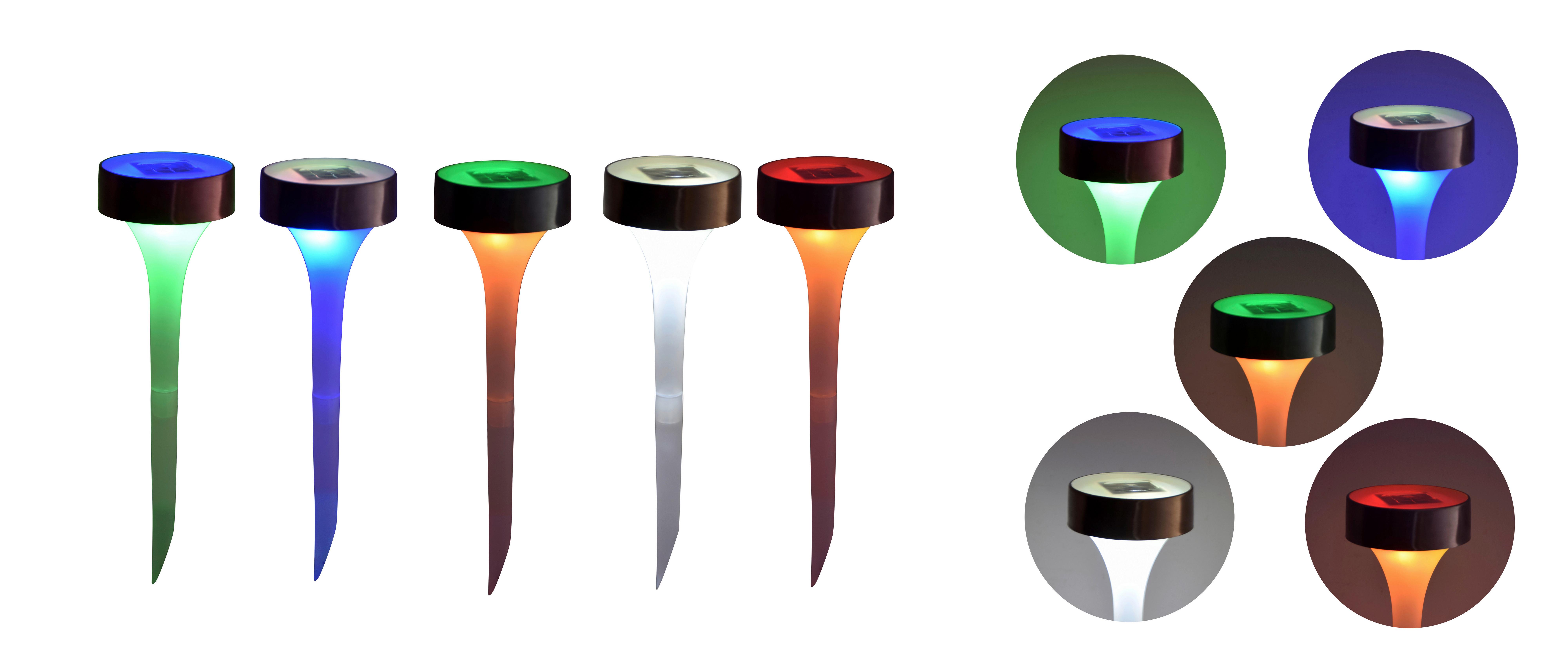 Solarleuchte Mit Erdspieß Weiß Colton 1xled Multicolor - Weiß, KONVENTIONELL, Kunststoff/Metall (9,5/34cm) - Homezone
