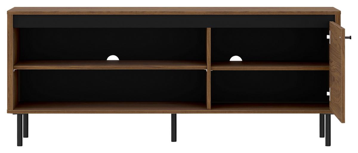 TV-Element Revillo Schwarz/Nussbaumfarben B:150cm - Nussbaumfarben/Schwarz, Basics, Holzwerkstoff (150/61/40cm)